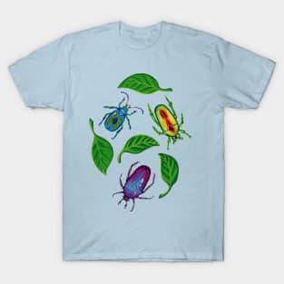 Big Beetles in Gouache T-Shirt